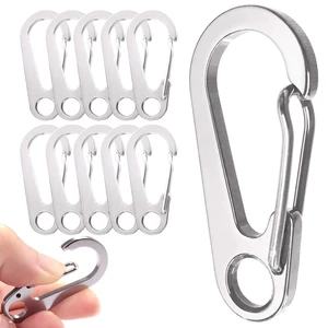 10PCS 1.77 Inch Stainless Steel Clip Spring-Snap Hook,EDC Mini Carabiner Custom Quick Release Hook for Outdoor Key Chain Camping Fishing Hiking Traveling 10PCS 1.77 Inch Stainless Steel Clip Spring-Snap Hook,EDC Mini Carabiner Custom Quick Release Hook for Outdoor Key Chain Camping Fishing Hiking Traveling