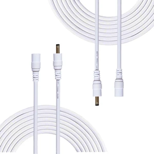 DC Power Adapter Extension Cable, 1.35mm x 3.5mm Male to Female Jack DC 5V Plug Extension Cord for CCTV Security Camera etc., 2pcs 5m/16.4Feet White DC Power Adapter Extension Cable, 1.35mm x 3.5mm Male to Female Jack DC 5V Plug Extension Cord for CCTV Security Camera etc., 2pcs 5m/16.4Feet White