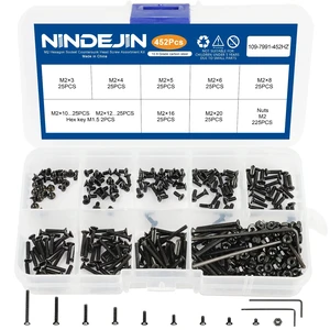 M2 Screws, Metric M2-0.4 Flat Head Allen Socket Drive Screw, 452 pcs M2 Tiny Nuts Assortment Kit for 3D Printing Projects, RC Airplanes and Other Small Projects (9 Screw Lengths) M2 Screws, Metric M2-0.4 Flat Head Allen Socket Drive Screw, 452 pcs M2 Tiny Nuts Assortment Kit for 3D Printing Projects, RC Airplanes and Other Small Projects (9 Screw Lengths)