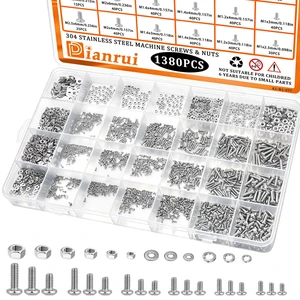 1380PCS Stainless Steel Metric Micro Screws Nuts wahers Assortment | Mini Screw Kit M1/M1.2/M1.4/M1.6/M2/M2.5 Phillips Pan Head Tiny Screws, for Glasses/ Watches/ Clocks/ Computer/ DIY Project 1380PCS Stainless Steel Metric Micro Screws Nuts wahers Assortment | Mini Screw Kit M1/M1.2/M1.4/M1.6/M2/M2.5 Phillips Pan Head Tiny Screws, for Glasses/ Watches/ Clocks/ Computer/ DIY Project