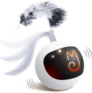 Interactive Cat Ball Toy Set, Fun Tracker, Automatic Rolling Chase Ball with Fluffy Tail, A Small Mice, Rechargeable (White) Interactive Cat Ball Toy Set, Fun Tracker, Automatic Rolling Chase Ball with Fluffy Tail, A Small Mice, Rechargeable (White)