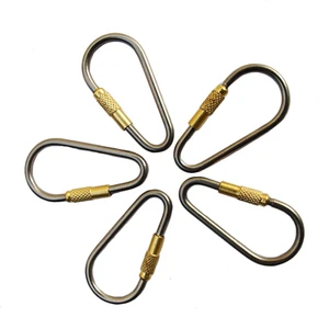 5pcs MINI Titanium Locking Carabiner, Perfect D-Ring for Outdoor and Indoor Use 5pcs MINI Titanium Locking Carabiner, Perfect D-Ring for Outdoor and Indoor Use