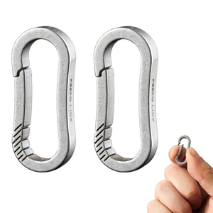 Mini Titanium Carabiner Clip Snap Hook, 2 pcs, OLL03 | Black, Small Keychain Holder, Quick Release, Link Connector, for Bird Feeders, Dog Tag, Wind Chime, EDC Tool, Flashlight Mini Titanium Carabiner Clip Snap Hook, 2 pcs, OLL03 | Black, Small Keychain Holder, Quick Release, Link Connector, for Bird Feeders, Dog Tag, Wind Chime, EDC Tool, Flashlight