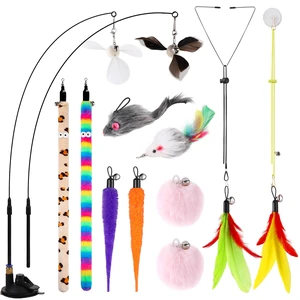 4in1 Interactive Cat Wand Toys with Suction Cup for Indoor Cat,12Pcs | Enhanced Suction Cup,Fishing Pole Cat Stick Toy Replacement,2 Types Door Hanging Cat String Toy for Indoor Kitten Self Play 4in1 Interactive Cat Wand Toys with Suction Cup for Indoor Cat,12Pcs | Enhanced Suction Cup,Fishing Pole Cat Stick Toy Replacement,2 Types Door Hanging Cat String Toy for Indoor Kitten Self Play