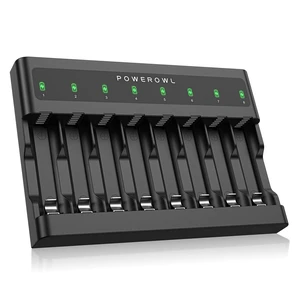 AA AAA Battery Charger 8 Bay, Independent Slot, USB Fast Charging for Ni-MH Ni-CD Rechargeable Batteries AA AAA Battery Charger 8 Bay, Independent Slot, USB Fast Charging for Ni-MH Ni-CD Rechargeable Batteries