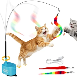 Interactive Cat Toys For Indoor Cats, 360° Flying Automatic Cat Toy, Blue | Rechargeable, Strong Suction Base, Self-Play & Handheld, Electric Spin Game Enrichment Toy, Long Kitty Wand for Bored Cats Interactive Cat Toys For Indoor Cats, 360° Flying Automatic Cat Toy, Blue | Rechargeable, Strong Suction Base, Self-Play & Handheld, Electric Spin Game Enrichment Toy, Long Kitty Wand for Bored Cats