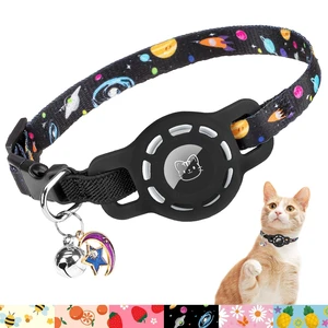 AirTag Cat Collar Breakaway, Collar with Airtag Holder and Bell | Elastic Tracker Collar, Safety Buckle, Lightweight, Anti-Lost Adjustable Size for Girl Boy Cats Puppies, 7.8-11.8in AirTag Cat Collar Breakaway, Collar with Airtag Holder and Bell | Elastic Tracker Collar, Safety Buckle, Lightweight, Anti-Lost Adjustable Size for Girl Boy Cats Puppies, 7.8-11.8in