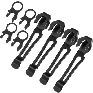 Quick Release Pocket Clip + Lanyard Ring Set for Multitool - 4 Pack | Fits Wave, Surge, Charge, Wave Plus, Alpha, AL, ALX, Ti, TTi, XT. Tool-free install. Quick Release Pocket Clip + Lanyard Ring Set for Multitool - 4 Pack | Fits Wave, Surge, Charge, Wave Plus, Alpha, AL, ALX, Ti, TTi, XT. Tool-free install.