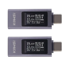 2Pcs USB C Tester Power Meter Digital Multimeter 4-30V 0-12A LCD Display Type C Voltage Current Tester Monitor, Working Time Ammeter Voltmeter USB Cable Charger Detector, Power Bank Capacity Detector 2Pcs USB C Tester Power Meter Digital Multimeter 4-30V 0-12A LCD Display Type C Voltage Current Tester Monitor, Working Time Ammeter Voltmeter USB Cable Charger Detector, Power Bank Capacity Detector