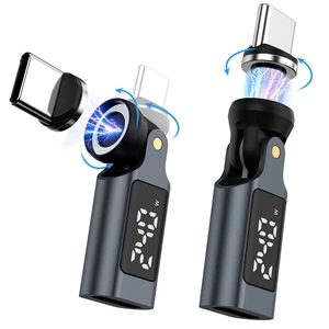 Magnetic USB C Adapter 240W, 9-Pin 90 Degree Adapter, LED Display, 2 Pack | 360 Rotating and 180 Foldable Design with LED Power Display for iPhone 18 Pro/Pro Max/Duo,17/16/15,MacBook,iPad and Samsung Magnetic USB C Adapter 240W, 9-Pin 90 Degree Adapter, LED Display, 2 Pack | 360 Rotating and 180 Foldable Design with LED Power Display for iPhone 18 Pro/Pro Max/Duo,17/16/15,MacBook,iPad and Samsung