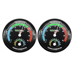 Mini Analog Thermometer Hygrometer 2 Pack, Dial Temperature Humidity Gauge Terrarium Thermometer Celsius and Fahrenheit, Night Luminous Mini Analog Thermometer Hygrometer 2 Pack, Dial Temperature Humidity Gauge Terrarium Thermometer Celsius and Fahrenheit, Night Luminous