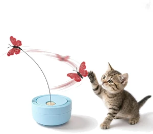 Interactive Butterfly Cat Toy for Indoor Cats, 360° Rotating Wand, Blue | Flutter Butterfly Kitten Enrichment Toy, Spinning Toy with Touch Sensor, Includes 2 Replacement Butterflies Interactive Butterfly Cat Toy for Indoor Cats, 360° Rotating Wand, Blue | Flutter Butterfly Kitten Enrichment Toy, Spinning Toy with Touch Sensor, Includes 2 Replacement Butterflies