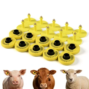 RFID Animal Ear Tag, ISO 11784/11785 Compliant Livestock Tracking Tag | Cattle, Pigs, Sheep, Goats, Heat Resistant up to 120°C (10PCS) RFID Animal Ear Tag, ISO 11784/11785 Compliant Livestock Tracking Tag | Cattle, Pigs, Sheep, Goats, Heat Resistant up to 120°C (10PCS)