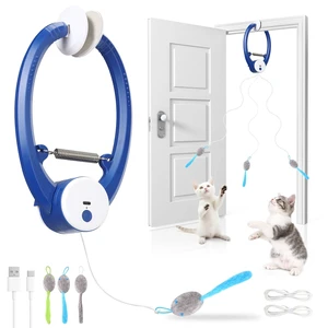 Automatic Hanging Cat Toy, Electric cat Teaser, Dark Blue | Interactive,Rechargeable,Flying Bird Feather Wand Cat Toys,Exercise Stimulation,Cat Enrichment Automatic Hanging Cat Toy, Electric cat Teaser, Dark Blue | Interactive,Rechargeable,Flying Bird Feather Wand Cat Toys,Exercise Stimulation,Cat Enrichment