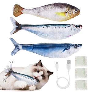 Cat Toys Flopping Fish 3 Pack Rechargeable Interactive for Indoor Exercise | Moving Cat Toy 3 Flapping Mode 7.1 Inches Electric Realistic Plush Wiggle Fish Cat Toys Flopping Fish 3 Pack Rechargeable Interactive for Indoor Exercise | Moving Cat Toy 3 Flapping Mode 7.1 Inches Electric Realistic Plush Wiggle Fish