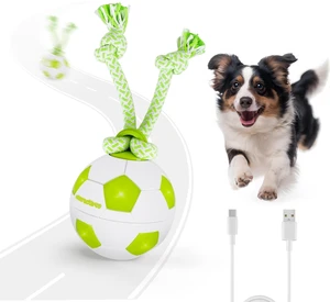 Interactive Dog Toys, Smart Dog Ball with Durable Rope, Automatic Moving and Rolling Ball Toys for Small Medium Large Dogs, Motion-Activated and USB Rechargeable Interactive Dog Toys, Smart Dog Ball with Durable Rope, Automatic Moving and Rolling Ball Toys for Small Medium Large Dogs, Motion-Activated and USB Rechargeable