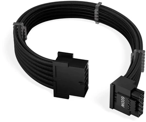 12V-2x6 PCIe 5.1 GPU Extension Cable - 90-Degree Connector, Individually Sleeved with Braiding & Combs, 16AWG Wire, 300mm Length, Type-A Connector - Black 12V-2x6 PCIe 5.1 GPU Extension Cable - 90-Degree Connector, Individually Sleeved with Braiding & Combs, 16AWG Wire, 300mm Length, Type-A Connector - Black