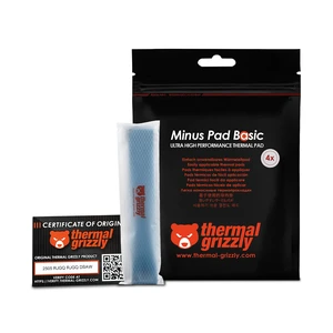 Minus Pad Basic - 120x20x1.0mm 4-Pack Thermal Interface Pad, Electrically Non-Conductive, High Thermal Conductivity & Compressibility for SSDs, GPUs & Electronics Minus Pad Basic - 120x20x1.0mm 4-Pack Thermal Interface Pad, Electrically Non-Conductive, High Thermal Conductivity & Compressibility for SSDs, GPUs & Electronics