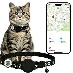 Cat Tracker with QR Code GPS Collar for Cats Electronic Pet Locator Waterproof Compatible with Apple Find My Advanced Tracking Solution Smart Collar Ideal for Small to Large Cats No Monthly Fee Cat Tracker with QR Code GPS Collar for Cats Electronic Pet Locator Waterproof Compatible with Apple Find My Advanced Tracking Solution Smart Collar Ideal for Small to Large Cats No Monthly Fee