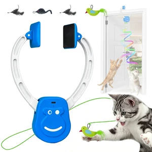 Door Frame Cat Toy for Indoor Cats, Automatic Hanging Toy | Interactive cat toys for indoor cats with 2 play modes: automatic bouncing and rotating; hangs from door frames. Door Frame Cat Toy for Indoor Cats, Automatic Hanging Toy | Interactive cat toys for indoor cats with 2 play modes: automatic bouncing and rotating; hangs from door frames.