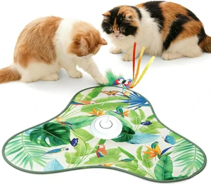 Interactive Cat Toys for Indoor Cats,Hide and Seek Cat Toys with Moving Concealed Wand Feather,Mouse Squeaky,Rechargeable Touch Activated Cat Kitten Toy for Indoor Bored Adult Cats(Green) Interactive Cat Toys for Indoor Cats,Hide and Seek Cat Toys with Moving Concealed Wand Feather,Mouse Squeaky,Rechargeable Touch Activated Cat Kitten Toy for Indoor Bored Adult Cats(Green)