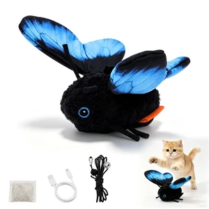 Smart Sensing Flapping Butterfly Toy Interactive Cat, Interactive Butterfly Cat Toy, Realistic Wing Motion, Sensor Triggered, Blue Smart Sensing Flapping Butterfly Toy Interactive Cat, Interactive Butterfly Cat Toy, Realistic Wing Motion, Sensor Triggered, Blue