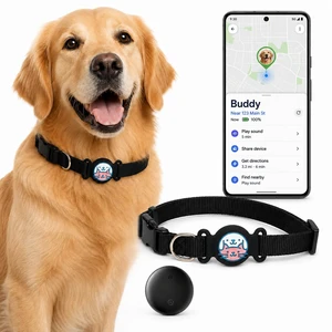 GPS Dog Tracker Collar, Android Only Pet Tracker with Adjustable Collar Compatible with Google Find My, Waterproof Smart Tag Dog Collar, No Monthly Fee, for Small Medium Large Dogs GPS Dog Tracker Collar, Android Only Pet Tracker with Adjustable Collar Compatible with Google Find My, Waterproof Smart Tag Dog Collar, No Monthly Fee, for Small Medium Large Dogs