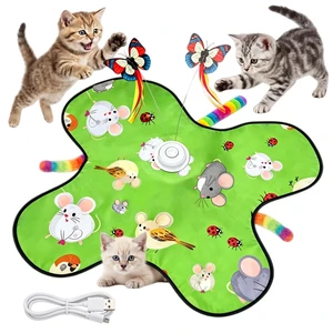 Interactive Cat Toys for Kitten & Adult Cats 3-in-1 Touch Activated | Rechargeable Motorized Cat Toy, Electronic & Automatic, Fluttering Butterfly, Moving Concealed Feathers, 3 Prey Sounds Interactive Cat Toys for Kitten & Adult Cats 3-in-1 Touch Activated | Rechargeable Motorized Cat Toy, Electronic & Automatic, Fluttering Butterfly, Moving Concealed Feathers, 3 Prey Sounds