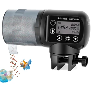 Automatic Fish Feeder for Aquarium, Moisture-Proof LCD Timer Dispenser | 200ML Large Capacity Fish Food Dispenser, Auto Feeder for Vacation, Betta Turtle Koi Goldfish Small Tank Automatic Fish Feeder for Aquarium, Moisture-Proof LCD Timer Dispenser | 200ML Large Capacity Fish Food Dispenser, Auto Feeder for Vacation, Betta Turtle Koi Goldfish Small Tank