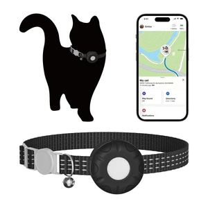 Cat Tracker, Real Time GPS Tracker Compatible with Apple Find My App(Only iOS), Waterproof Cat Tracker Collar with Bell and Safety Elastic Buckle, No Monthly Fee Pet Trackers for Pets, Kids (Black) Cat Tracker, Real Time GPS Tracker Compatible with Apple Find My App(Only iOS), Waterproof Cat Tracker Collar with Bell and Safety Elastic Buckle, No Monthly Fee Pet Trackers for Pets, Kids (Black)