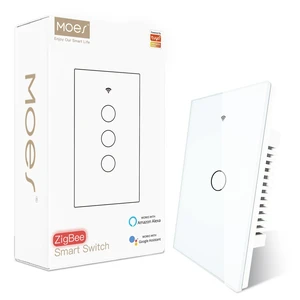 Zigbee Smart Switch 1 Gang, Need MOES Zigbee Hub & Neutral Wire, White | Smart Light Switch, Work as Relay, Support Tuya Smart Life, Compatible with Home Assistant / Zigbee2MQTT, Glass Panel Zigbee Smart Switch 1 Gang, Need MOES Zigbee Hub & Neutral Wire, White | Smart Light Switch, Work as Relay, Support Tuya Smart Life, Compatible with Home Assistant / Zigbee2MQTT, Glass Panel