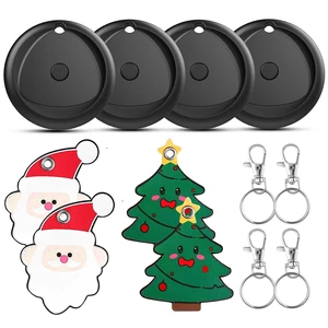 Tracker Tags-4 Pack and 4 Free Leather Keychain Holder (Christmas Series) Work with Apple Find My (iOS Only), Bluetooth Tracker Key Finder, Replaceable Battery Smart Tag for Keys, Wallet, Luggage etc Tracker Tags-4 Pack and 4 Free Leather Keychain Holder (Christmas Series) Work with Apple Find My (iOS Only), Bluetooth Tracker Key Finder, Replaceable Battery Smart Tag for Keys, Wallet, Luggage etc