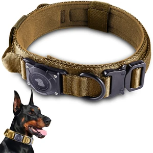 2026 Upgrade Waterproof Tactical AirTag Dog Collar, Built in AirTag Holder | Comfortable Control Handle, Quick Release Metal Buckle, Durable 1000D Nylon, For Medium to Large Dogs, Khaki, L 2026 Upgrade Waterproof Tactical AirTag Dog Collar, Built in AirTag Holder | Comfortable Control Handle, Quick Release Metal Buckle, Durable 1000D Nylon, For Medium to Large Dogs, Khaki, L