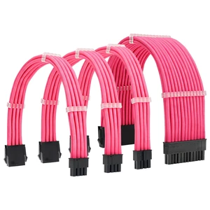 PSU Cable Extension kit - Sleeved 18AWG 30cm ATX 24pin,CPU4+4p,PCI-E 6+2p,PCI-E 6p-Pink- Compatible with RM, EVGA,Corsair,HX Series Power Supplies PSU Cable Extension kit - Sleeved 18AWG 30cm ATX 24pin,CPU4+4p,PCI-E 6+2p,PCI-E 6p-Pink- Compatible with RM, EVGA,Corsair,HX Series Power Supplies