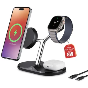 3 in 1 Wireless Charging Station for Apple Devices with MagSafe | Charging for iPhone 17/Air/16/15/14/13, AirPods, Apple Watch, Weighted Stable Charging Stand 3 in 1 Wireless Charging Station for Apple Devices with MagSafe | Charging for iPhone 17/Air/16/15/14/13, AirPods, Apple Watch, Weighted Stable Charging Stand