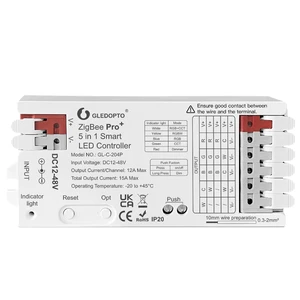 ZigBee3.0 LED Controller Pro Smart Home 5 in 1 RGBCCT RGBW RGB CCT WWCW Dimmer DC 12-48V 15A Max PWM Dimming Analog LED Strip Light Work with Hub Bridge Alexa Conbee etc (Hub Required) ZigBee3.0 LED Controller Pro Smart Home 5 in 1 RGBCCT RGBW RGB CCT WWCW Dimmer DC 12-48V 15A Max PWM Dimming Analog LED Strip Light Work with Hub Bridge Alexa Conbee etc (Hub Required)