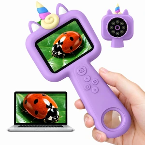 Kids Microscope, 2.4" Screen Handheld Digital Microscope 600X with 4K Camera & 8 LED Lights, Portable Pocket Microscope for Bugs Plants Nature Exploration, STEM Science Toy Gift Ages 3-12Purple Kids Microscope, 2.4" Screen Handheld Digital Microscope 600X with 4K Camera & 8 LED Lights, Portable Pocket Microscope for Bugs Plants Nature Exploration, STEM Science Toy Gift Ages 3-12Purple