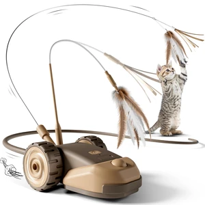 3-in-1 Interactive Cat Toy - 2-Speed Automatic Moving Mouse Cat Toys Self Play with 2pcs Hanging Feather String Ribbon and Wiggly Silicone Mice Tail for Bored Indoor Adult Cats Kittens 3-in-1 Interactive Cat Toy - 2-Speed Automatic Moving Mouse Cat Toys Self Play with 2pcs Hanging Feather String Ribbon and Wiggly Silicone Mice Tail for Bored Indoor Adult Cats Kittens