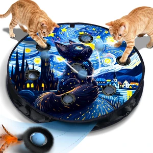 Interactive Cat Toy for Indoor Cats, Motion Activated Ball &7-Hole Maze Mat | Hide and Seek Exercise Game for Indoor Cats, Automatic Moving Cat Ball in Pouch, Rechargeable Kitten Toys (Starry Night) Interactive Cat Toy for Indoor Cats, Motion Activated Ball &7-Hole Maze Mat | Hide and Seek Exercise Game for Indoor Cats, Automatic Moving Cat Ball in Pouch, Rechargeable Kitten Toys (Starry Night)