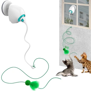 Interactive Cat Toys for Indoor Cats, Automatic Flying Feather Wand, Suction Cup Design, USB Rechargeable, Wall-Mounted Hanging Cat Toys for Bored Indoor Adult Cats Interactive Cat Toys for Indoor Cats, Automatic Flying Feather Wand, Suction Cup Design, USB Rechargeable, Wall-Mounted Hanging Cat Toys for Bored Indoor Adult Cats