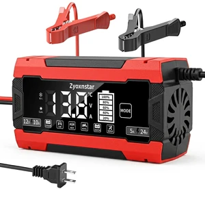 Battery Charger 10 AMP, 12V/24V LiFePO4 Lead Acid Car Battery Pulse Repair Charger, Smart 10-Stage Maintainer & Trickle Charger w/Temp Compensation Battery Charger 10 AMP, 12V/24V LiFePO4 Lead Acid Car Battery Pulse Repair Charger, Smart 10-Stage Maintainer & Trickle Charger w/Temp Compensation