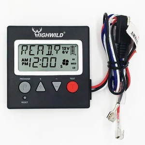 6V/12V Universal Game Feeder Digital Timer | Up to 8 Feed Times Deer Feeder Timer with Adjustable Feed Duration, Motor Speed, LCD Display, and Memory Function for Hunting 6V/12V Universal Game Feeder Digital Timer | Up to 8 Feed Times Deer Feeder Timer with Adjustable Feed Duration, Motor Speed, LCD Display, and Memory Function for Hunting