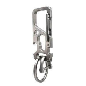 Titanium Carabiner Clip,Multifunctional EDC Keychain with D Ring | This Keychain functions as a bottle opener, flathead screwdriver, Phillips screwdriver, wrench, and bicycle spoke wrench Titanium Carabiner Clip,Multifunctional EDC Keychain with D Ring | This Keychain functions as a bottle opener, flathead screwdriver, Phillips screwdriver, wrench, and bicycle spoke wrench