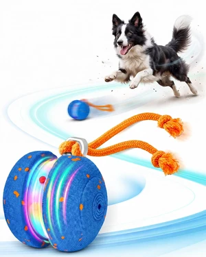 Interactive Dog Toys, Automatic Irregular Moving and Rolling Dog Ball | 2 Speed Modes, E-TPU Material, Motion Activated Pet Toys with Rope for Dogs Puppies, Dog Stimulation Toy Blue Interactive Dog Toys, Automatic Irregular Moving and Rolling Dog Ball | 2 Speed Modes, E-TPU Material, Motion Activated Pet Toys with Rope for Dogs Puppies, Dog Stimulation Toy Blue