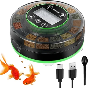 Automatic Fish Feeder for Aquarium Portion Control & Moisture-Proof | USB-C Rechargeable Auto Fish Food Dispenser with Timer, LCD Display, Vacation Precision Feeding for Small Tank Betta Turtle Automatic Fish Feeder for Aquarium Portion Control & Moisture-Proof | USB-C Rechargeable Auto Fish Food Dispenser with Timer, LCD Display, Vacation Precision Feeding for Small Tank Betta Turtle
