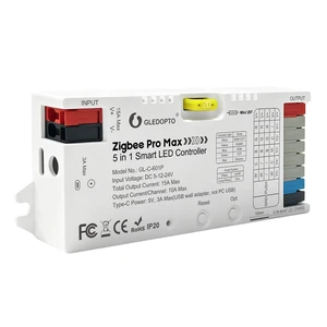 ZigBee 3.0 LED Strip Light Controller Pro Max 5 in 1 RGBCCT RGBW RGB CCT Dimmer Monochrome Color White Light Mix PWM Dimming 20A Pluggable Fuse App Voice Control (ZigBee Hub Require) ZigBee 3.0 LED Strip Light Controller Pro Max 5 in 1 RGBCCT RGBW RGB CCT Dimmer Monochrome Color White Light Mix PWM Dimming 20A Pluggable Fuse App Voice Control (ZigBee Hub Require)