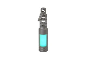 Isotope Chain Reaction Fob - Hybrid Embrite Glow Fob Pellet (Aqua) and Stainless Steel Housing for 3x11mm Tritium Vial - EDC Tritium Keychain Accessory - Cool Keychains Accessories Isotope Chain Reaction Fob - Hybrid Embrite Glow Fob Pellet (Aqua) and Stainless Steel Housing for 3x11mm Tritium Vial - EDC Tritium Keychain Accessory - Cool Keychains Accessories