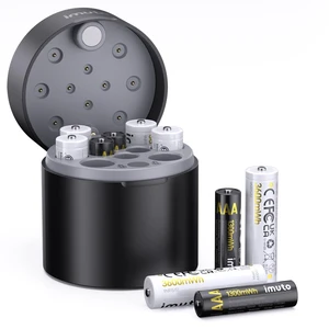 AA & AAA Rechargeable Batteries with Charger, 6 AA + 4 AAA, Li-ion | 3600mWh AA & 1300mWh AAA, 1.5V constant output, 2500 recharge cycles, smart charger for AA/AAA Li-ion & NiMH batteries AA & AAA Rechargeable Batteries with Charger, 6 AA + 4 AAA, Li-ion | 3600mWh AA & 1300mWh AAA, 1.5V constant output, 2500 recharge cycles, smart charger for AA/AAA Li-ion & NiMH batteries