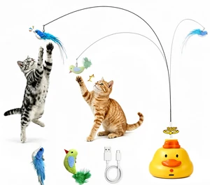 Interactive Cat Toy for Indoor Cats 360° Automatic Moving Flying Bird Wand | Indoor Cats Toy with Sticky Suction Base, USB Rechargeable, Change Flying Bird, Interactive Cat Toy for Indoor Cats 360° Automatic Moving Flying Bird Wand | Indoor Cats Toy with Sticky Suction Base, USB Rechargeable, Change Flying Bird,