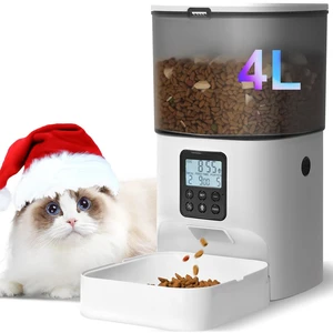 Automatic Cat Feeder, 4L Cat Food Dispenser with 10s Voice Recorder, Pet Feeder up to 8 Meals per Day, Timed Dog Feeder with Dry Food Sealed Ring Automatic Cat Feeder, 4L Cat Food Dispenser with 10s Voice Recorder, Pet Feeder up to 8 Meals per Day, Timed Dog Feeder with Dry Food Sealed Ring